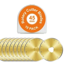 Titanium Coated 10 Packs 45mm Rotary Cutter Blades 45mm Quilting supplies Rot...