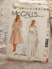 McCall's Brides Bridesmaids Gown 7893 Jann Johnson SZ 10 FF UC Gunne Sax Style