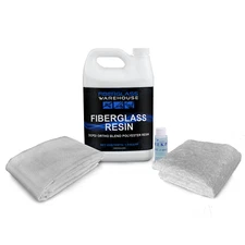 Fiberglass Resin Repair Kit- Resin, Fiberglass Cloth and Chopped Strand Mat