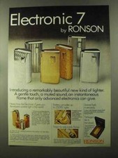 Anuncio electrónico de 7 encendedores de cigarrillos Ronson 1973