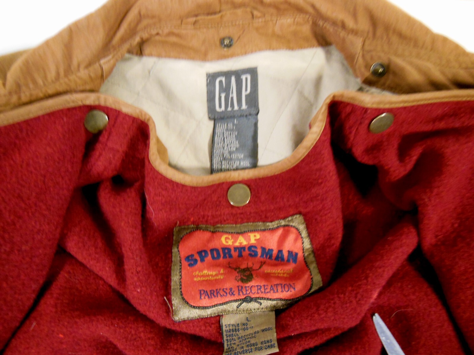 Men's GAP SPORTSMAN Insulated Jacket, Size L, Parks & Recreation, Very Nice image 7