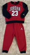 Baby Air Jordan Fleece Suit 24M Red/Black Pullover Sweatshirt Pants Toddler 60