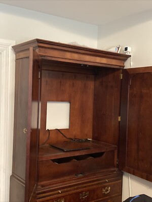 Henredon Aston Court Collection Georgian Banded Burled Armoire | eBay
