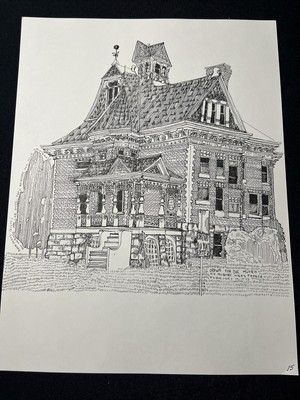 Robert Miles Parker LIMITED PRINT 15 From AT HOME: Gothic House Sketch