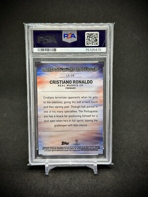 Cristiano Ronaldo 2017 Topps Chrome Lightning Strike PSA 10 Real