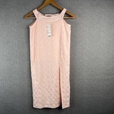 Urban Outfitters Dress Womens XS High Neck Sleeveless Pink Slit UO New