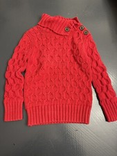 Old Navy 4T Red cable Knit Cotton sweater long sleeve
