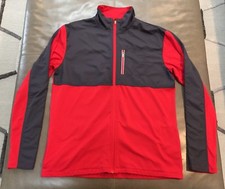 ASICS Mens Thermo Windblocker Jacket Large Red Black Thumb holes Full Zip 105