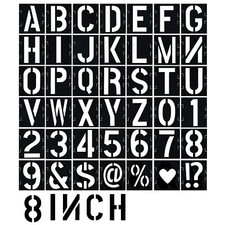 8 Inch Letter Stencils 42 Pcs ReusableTemplates Symbol Numbers Interlocking S...