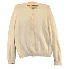 Gap Women's Button-Up Cardigan Knit Sweater Medium Cream Lambswool