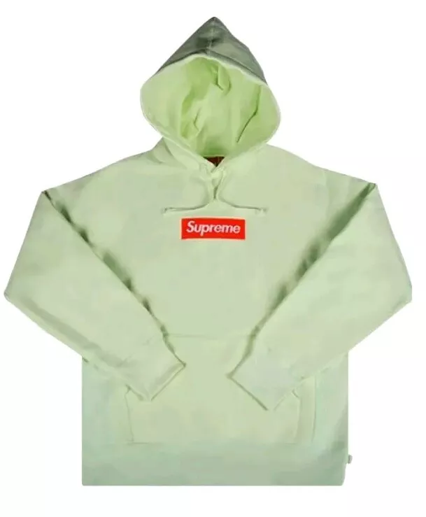 SWEATSHIRT À CAPUCHE LOGO BOÎTE SUPRÊME TAILLE LIME PÂLE Mesures Réf L Homme 