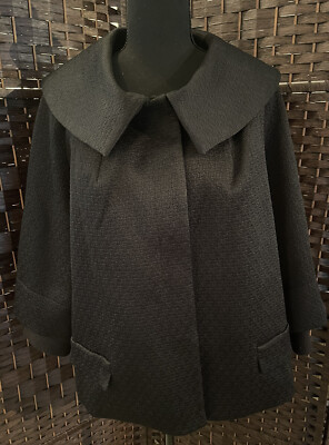 Women s Joseph A. Qu est-ce que C est Silk Fashion Coat Black - Size 18W-NWT