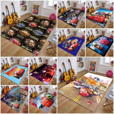 Cars Lightning Mcqueen Area Rug Bedroom Carpet Anti-Slip Doormat Floor Mats Gift