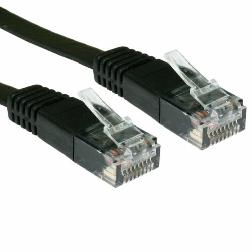  FLACH SCHWARZ Ethernet Netzwerk LAN Patchkabel LSOH LSZH raucharm 10m - Bild 1 von 1