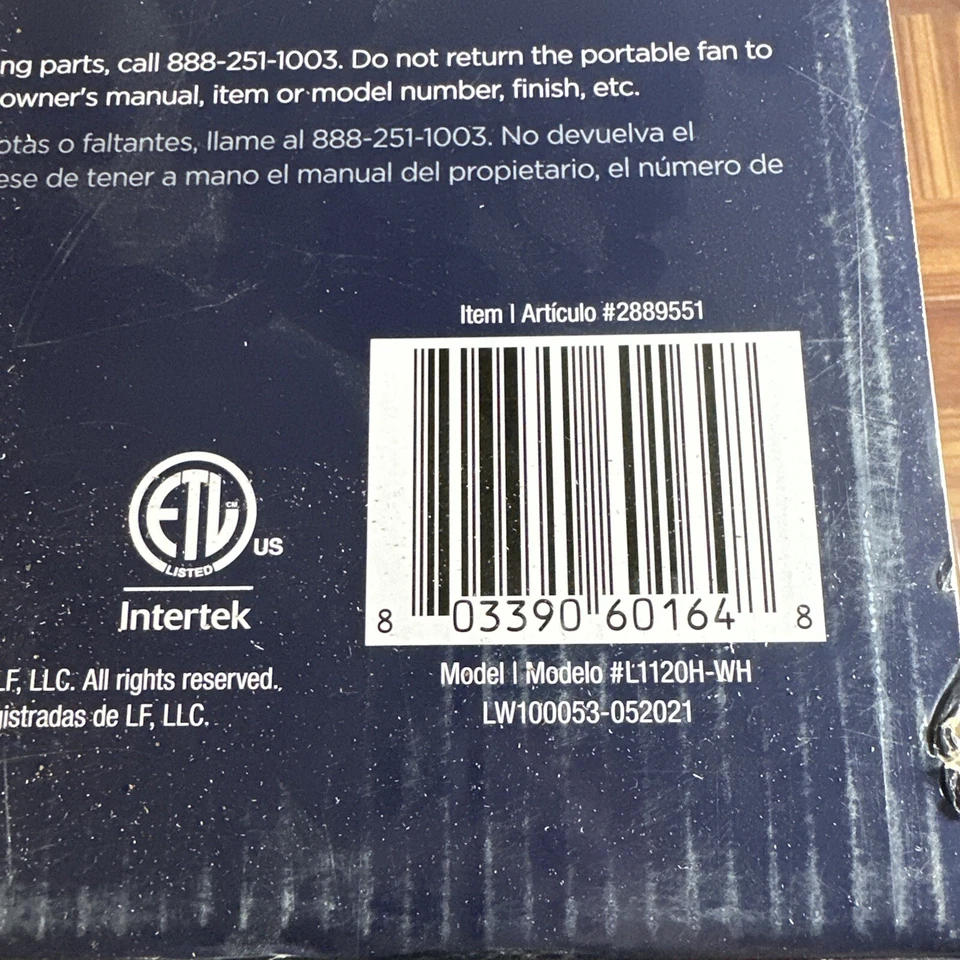 Harbor Breeze Valdosta 20" Portable Indoor/Outdoor Fan - L1120H-WH - Image 3 of 4