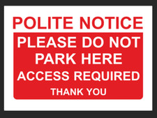Do Not Park Here Access Required Metal Sign Waterproof Red White Wall Plaque Tin