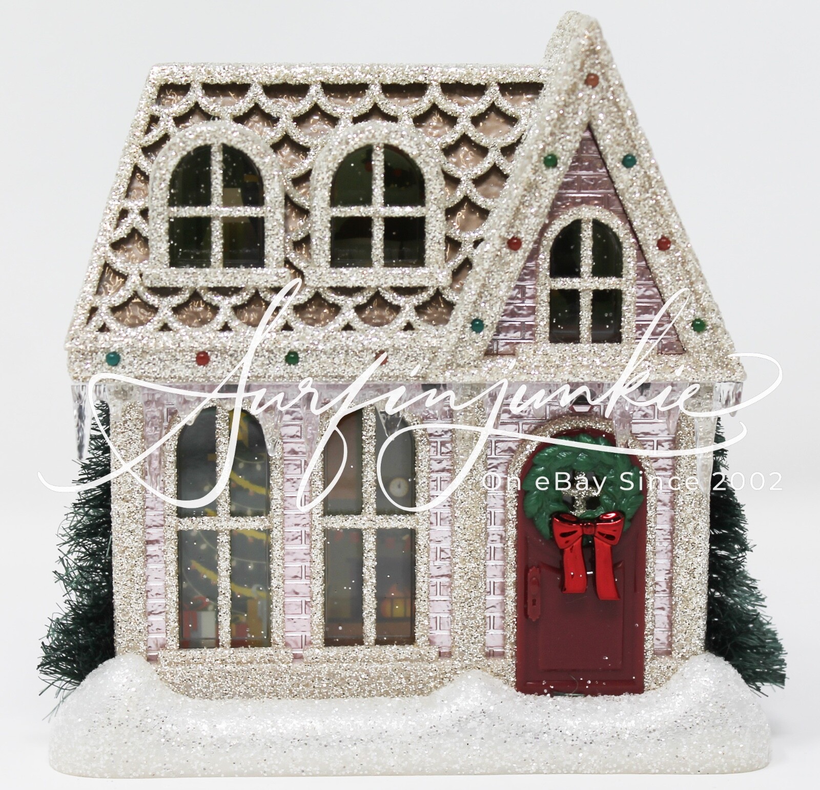 Bath & Body Works Wallflower Plug Unit Light Up Glitter House Christmas Cottage-image