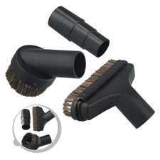 Set Horse Hair Round Dusting Brush Dust Attachment Vacuum Cleaner Black Suitable
