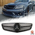 Gloss Black Grille Grill w/Star For 2008-14 Mercedes Benz W204 C-Class C300 C350 (For: Mercedes-Benz)