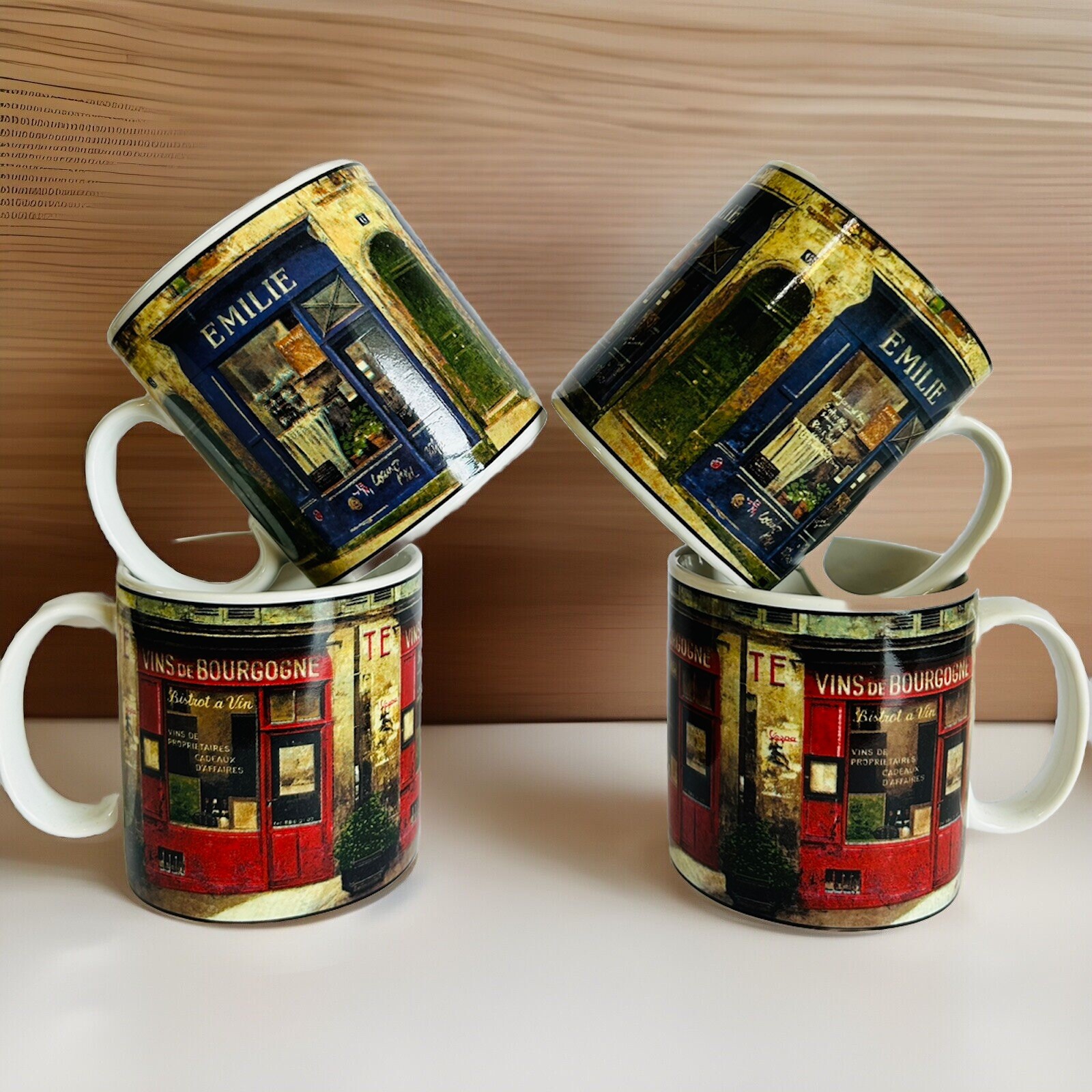 Sakura Coffee Mugs Set of 4 from STOREFRONT France with Windows Vins Emilie Chez Jerome Livres Design