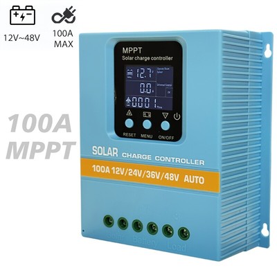 100A High-Efficiency MPPT Solar Charge Controller, Clear Big LCD Display
