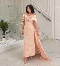 Pleat Pattern A-line Off-the-shoulder Long Dresses Bespoke Formal Modern Style