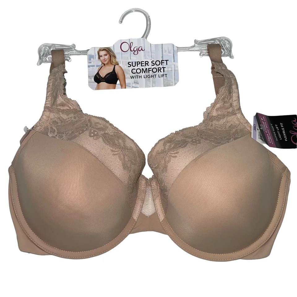 Sujetador Olga con aros elevación de encaje cómodo paneles de malla trasera nube 9 figura completa GF7961 Foto 2 de 4