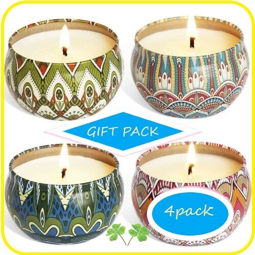 Scented Candles Gift Natural Soy Wax Travel Tin Aromatherapy Candle ...