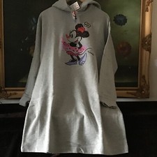 NWT Uniqlo WOMEN MICKEY ART DANNY SANGRA HOODED SWEAT LONG-SLEEVE DRESS Gray S