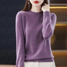 Herbst Winter Frauen Wolle Kaschmir Rundhals Pullover Strickpullover Pullover
