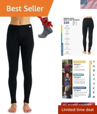 Cozy Black Merino Wool Leggings & Hiking Socks - Ultimate Comfort Set for Women