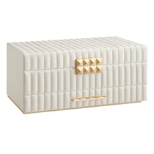 SONGMICS HOME Large Capacity Jewelry Box PU Surface with Stitching UJBC184W01