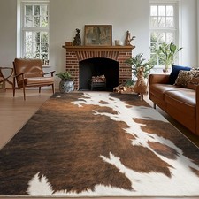 Cowhide Rug Area Rugs for Living Room, 5x7 Cow Print Rug