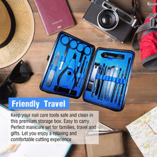 18-in-1 Stainless Steel Pedicure Manicure Set   Professional Grooming Kit