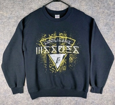 Gildan ISSUES HOOLIGANS Sweatshirt Black Mens Medium 21x26