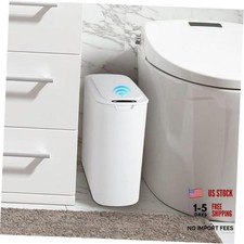 Automatic Motion Sensor Bathroom Trash Can with Lid, 2.6 Gallon White