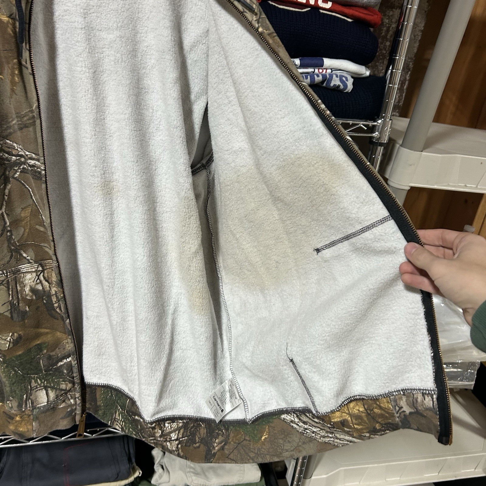Carhartt Hoodie Mens XL RealTree Camo Full Zip Camoflouge K289 977 Sweatshirt image 5