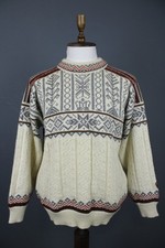 DALE OF NORWAY Multi Fair Isle Crew Neck Raglan Sleeve Pullover Sweater Size M-L