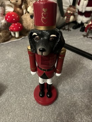 Christmas Clever Creations Black Hound Hund 14 Zoll traditioneller Nussknacker aus Holz