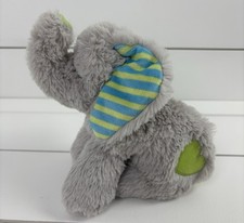 MANHATTAN Toy Plush Gray Elephant Stuffed Beans Lovey Toy Stripe Ears Heart