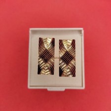 Boutons de manchette vintage plaqué or jaune 18k avec poinçon