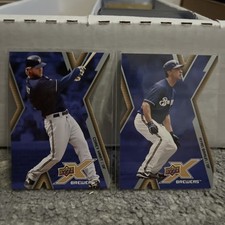 2009 Upper Deck x - Ryan Braun #48 &amp; Corey Hart #50 Die-Cut Milwaukee Brewers 2