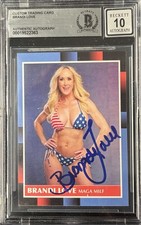 Brandi Love Signed Custom Trading Card Beckett Encapsulated Autograph Grade 10