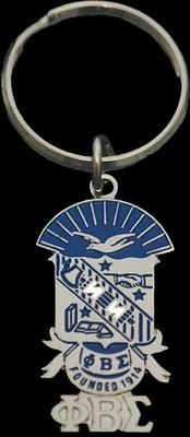 Phi Beta/&Beta; Sigma Shield Key Chain [Silver - 1.5'']