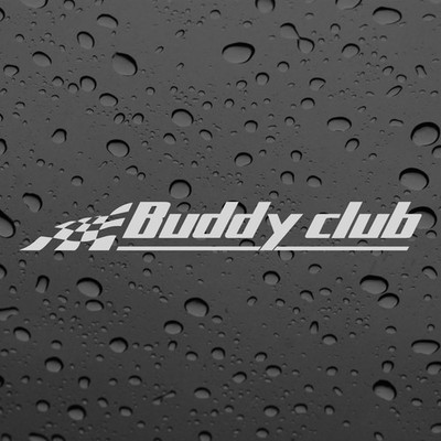 BUDDY CLUB X2 PAAR AUFKLEBER WEISS GRAFIK DECAL STICKER RENNBAHN JDM JAP CAR