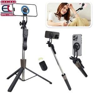 67in Magnetic Selfie Stick Tripod Stand with Remote Portable for iPhone Samsung