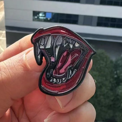 #ad Vampire Mouth Brooch Funny Wolf Teeth Vampire Party Badge Accessories $11.99