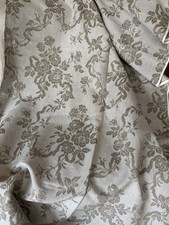 Antigua Guirnalda Floral Francesa Algodón Lino Tela Damasco ~ Gris Taupe