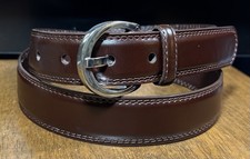 Banana Republic Brown Leather Belt Sz32 1-3/16 Wide EUC