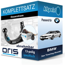 ORIS Anhängekupplung abnehmbar und E-Satz 13polig für BMW 3er Touring 07.19- neu